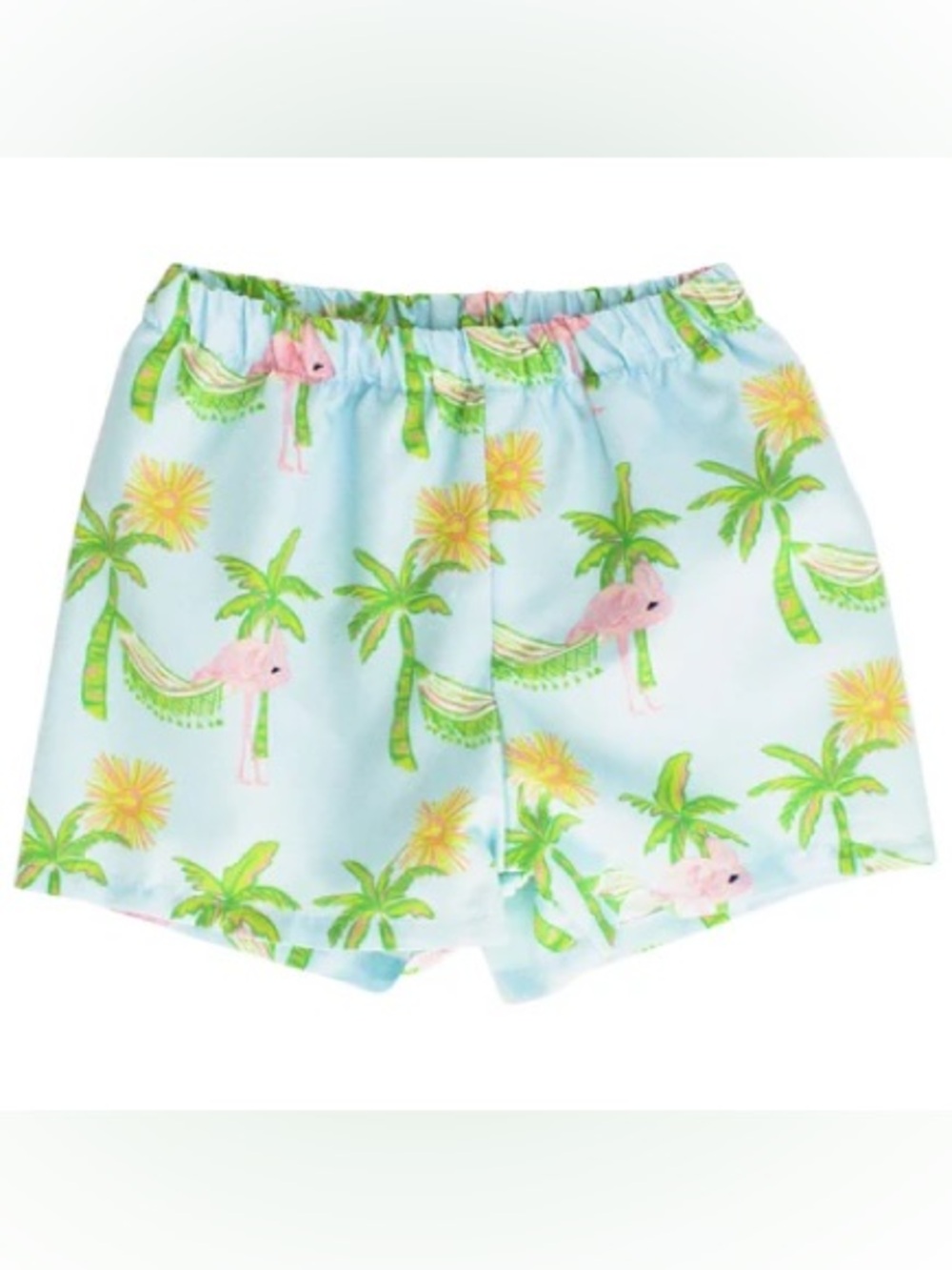Bailey Boys Light Blue Tropical Flamingo Print Trunks